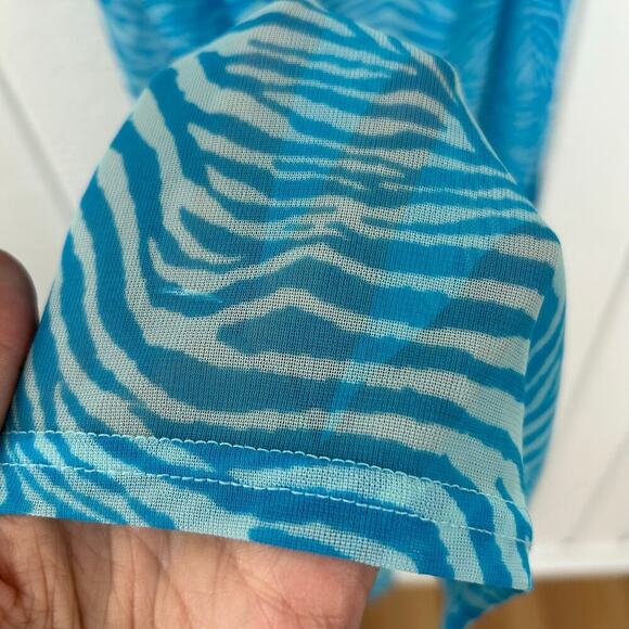 Express Blue Zebra Print Sarong Swim Cover Up Beach Resort One Size - Picture 2 of 5